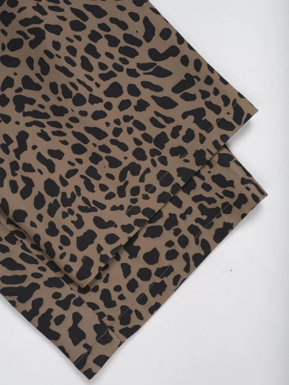 Leopard Drawstring Wide Leg Pants