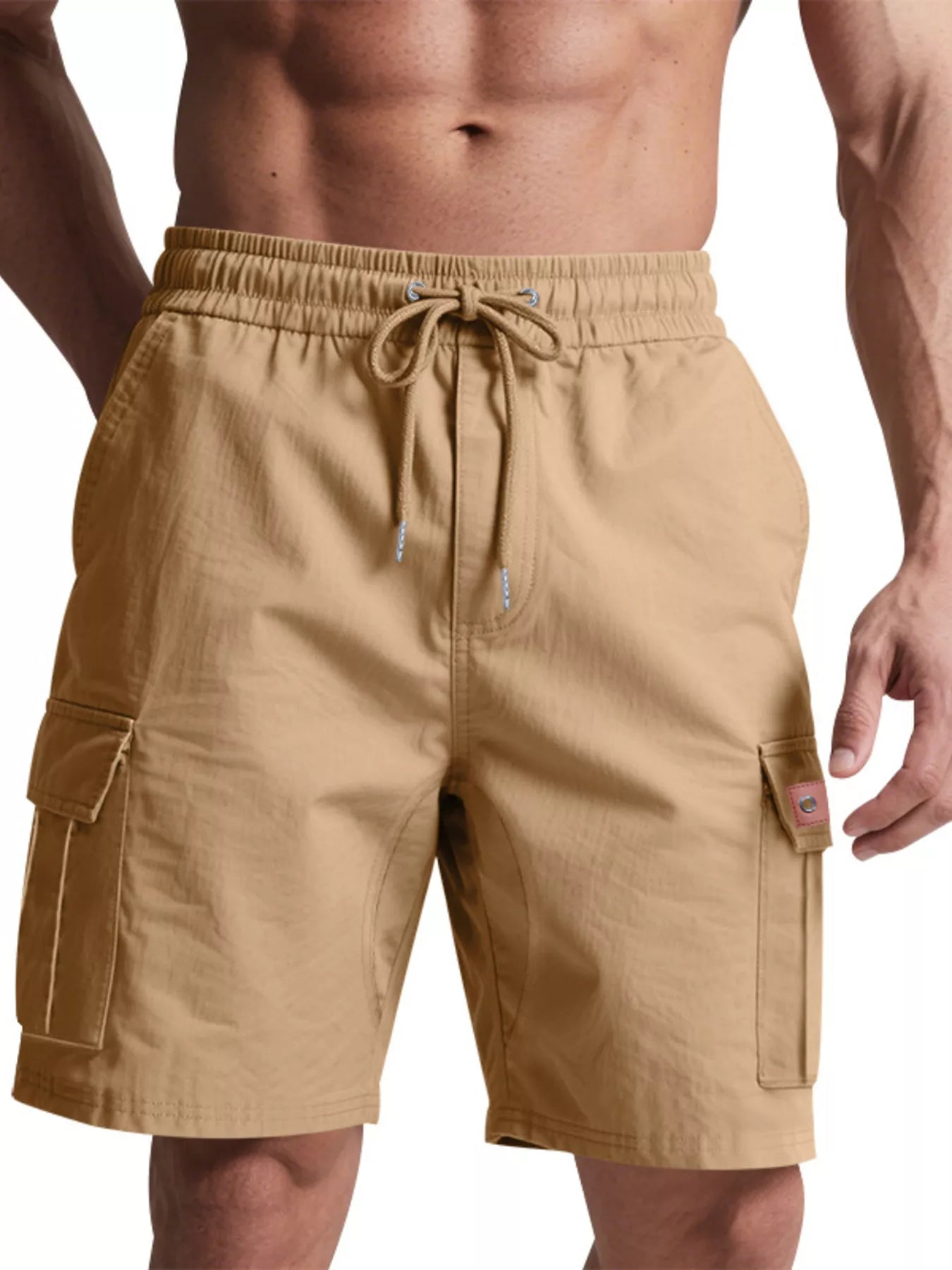 Men's Full Size Cargo Shorts with Drawstring Plus Size