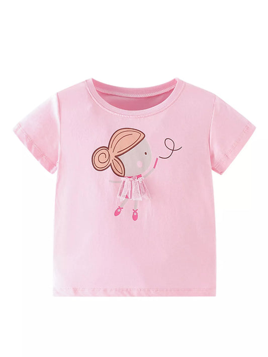 Children's Ballerina Graphic Short Sleeve T-Shirt