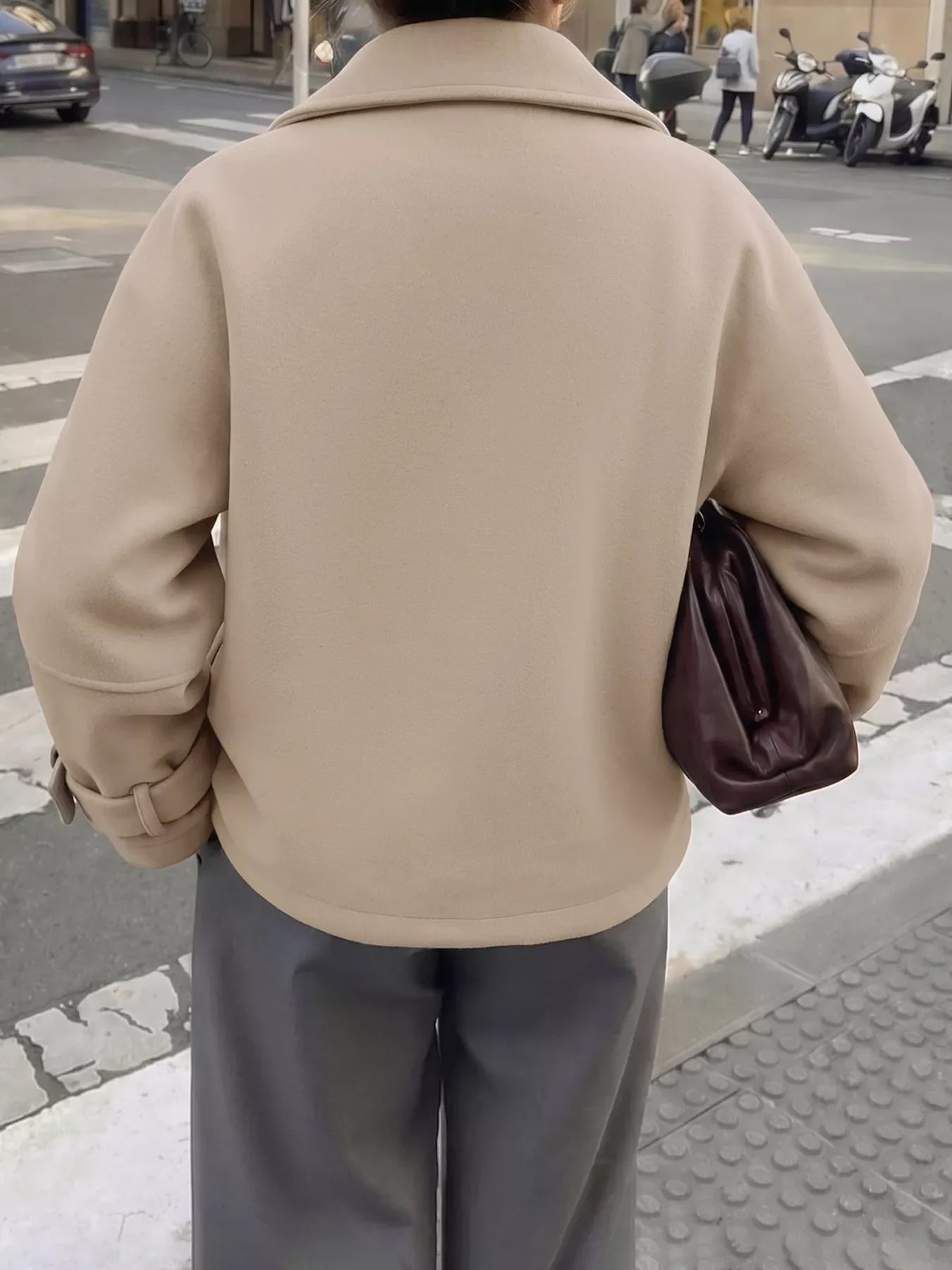 Collared Neck Button Up Jacket