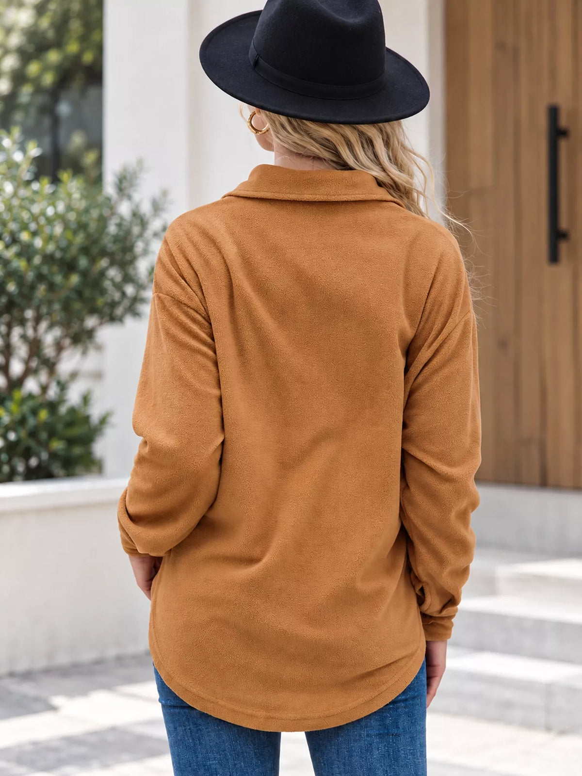 Button-Down Long Sleeve Shacket