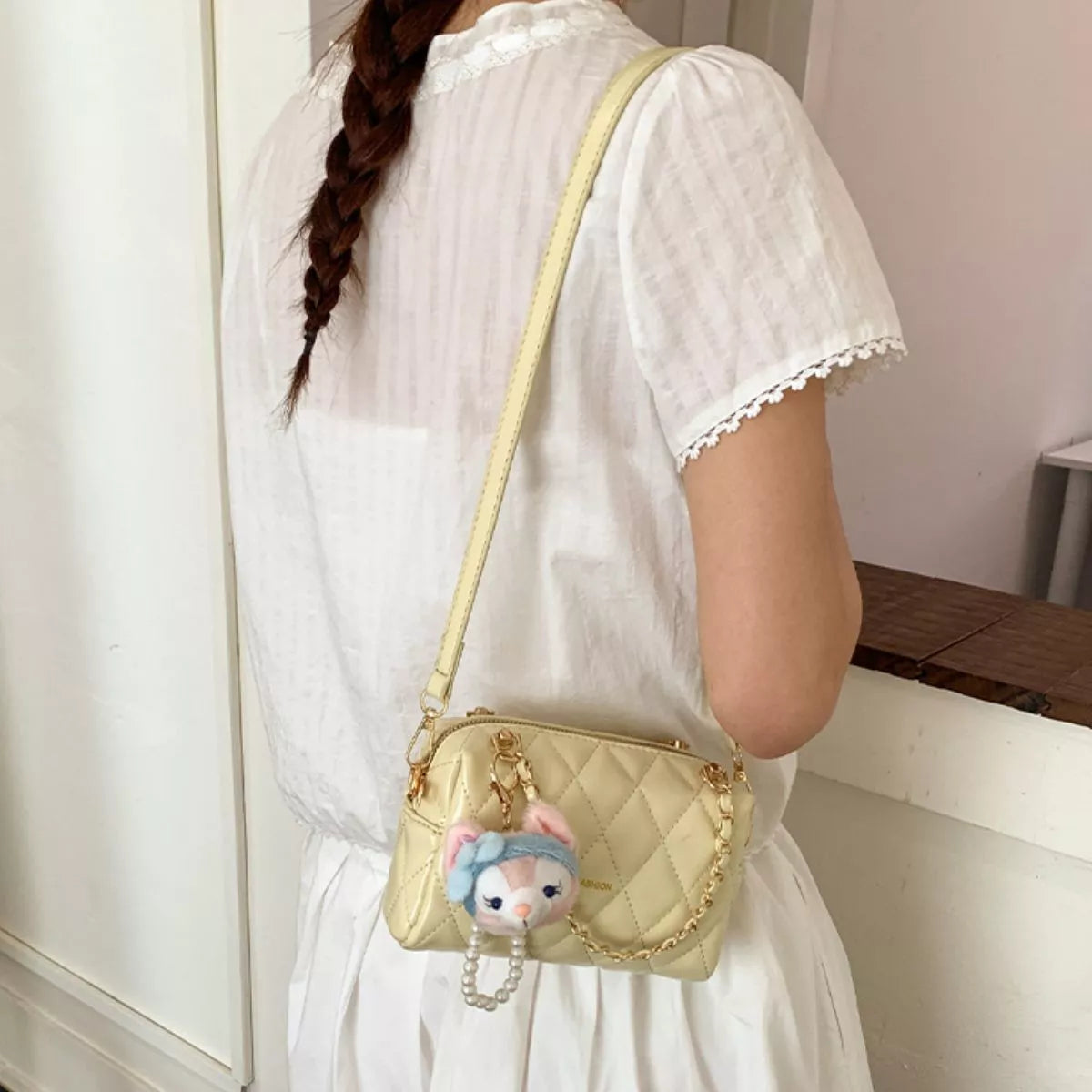 Quilted Chain Strap Crossbody Bag
