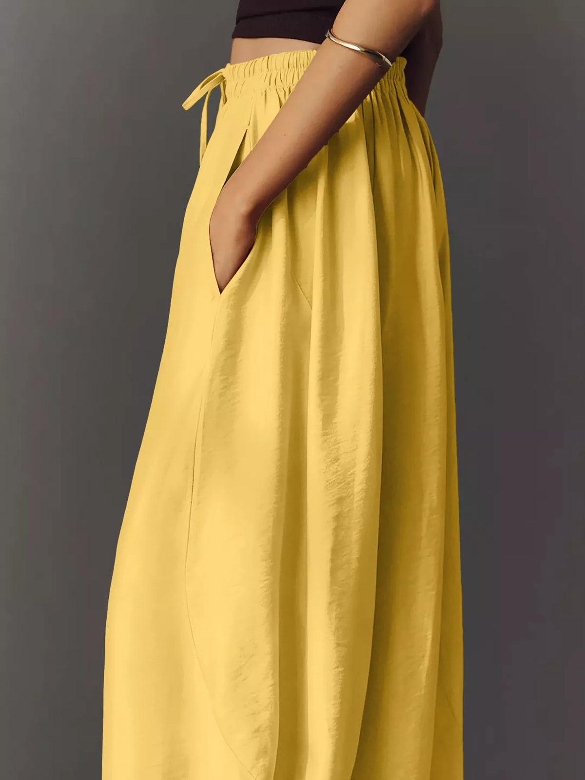 Drawstring Wide Leg Pants