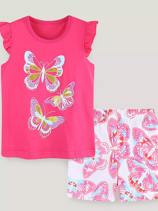 Children's Butterfly Top and Shorts Set