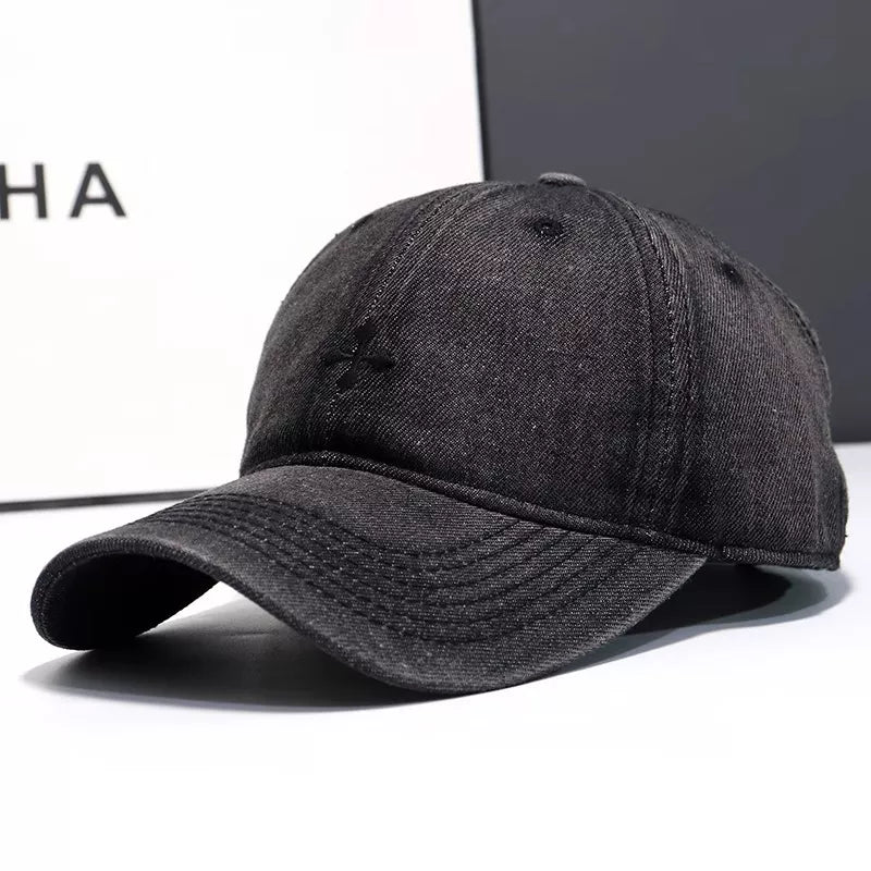 Denim Embroidered Baseball Cap
