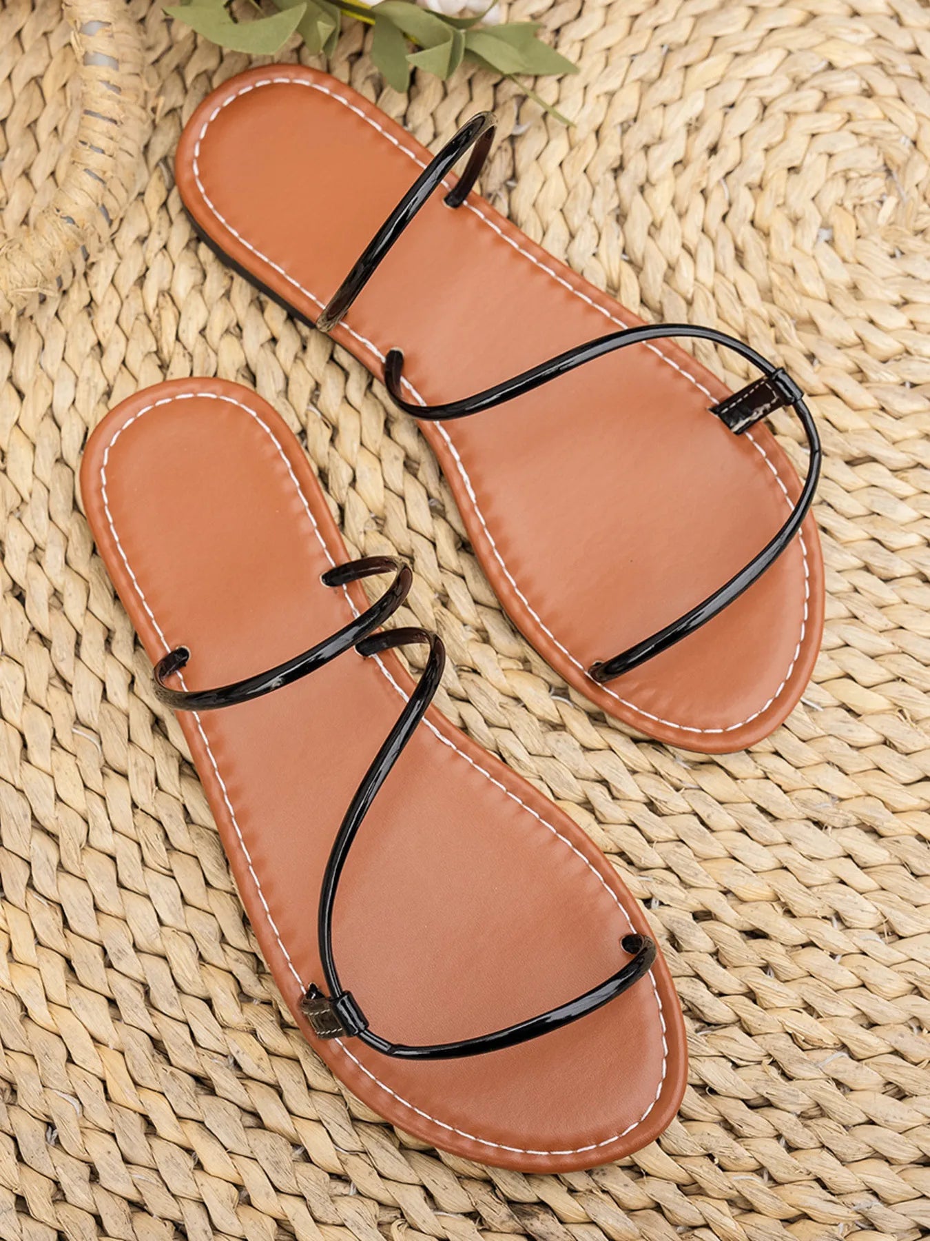 Strappy Leather Flat Sandals