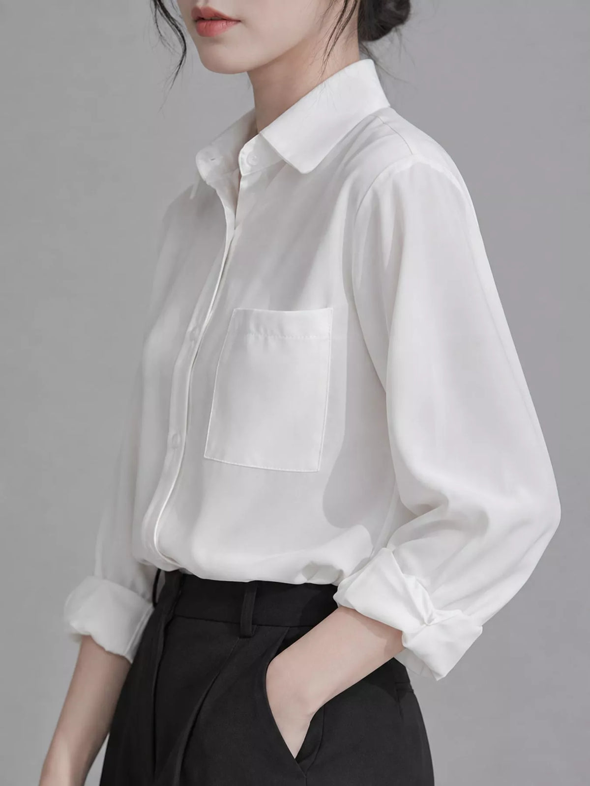 Full Size Button Up Long Sleeve Shirt Plus Size