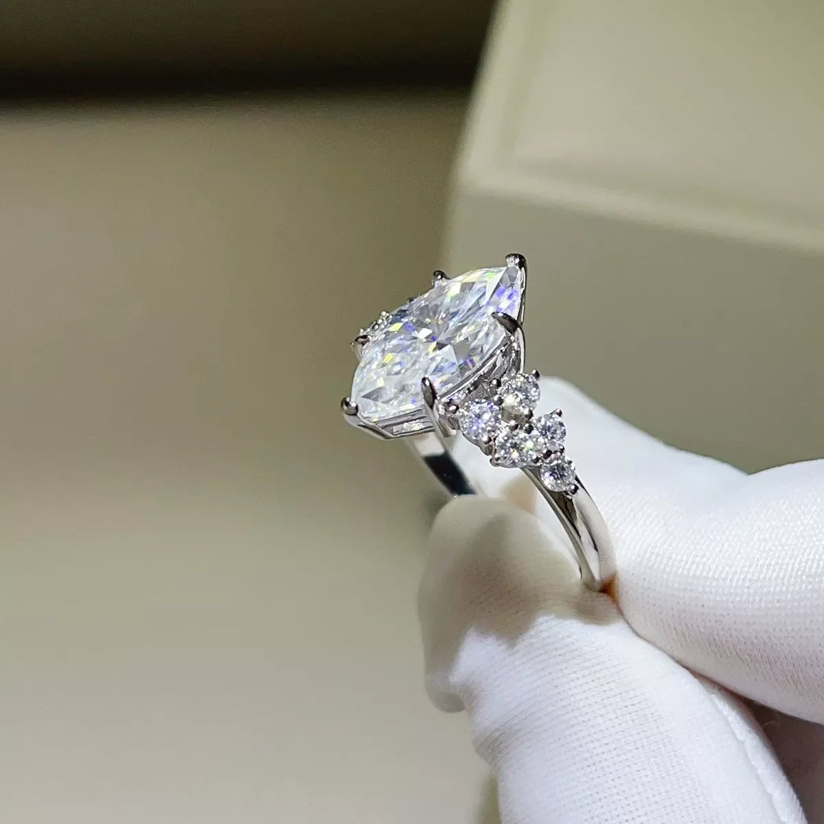 5 Carat 925 Sterling Silver Moissanite Ring