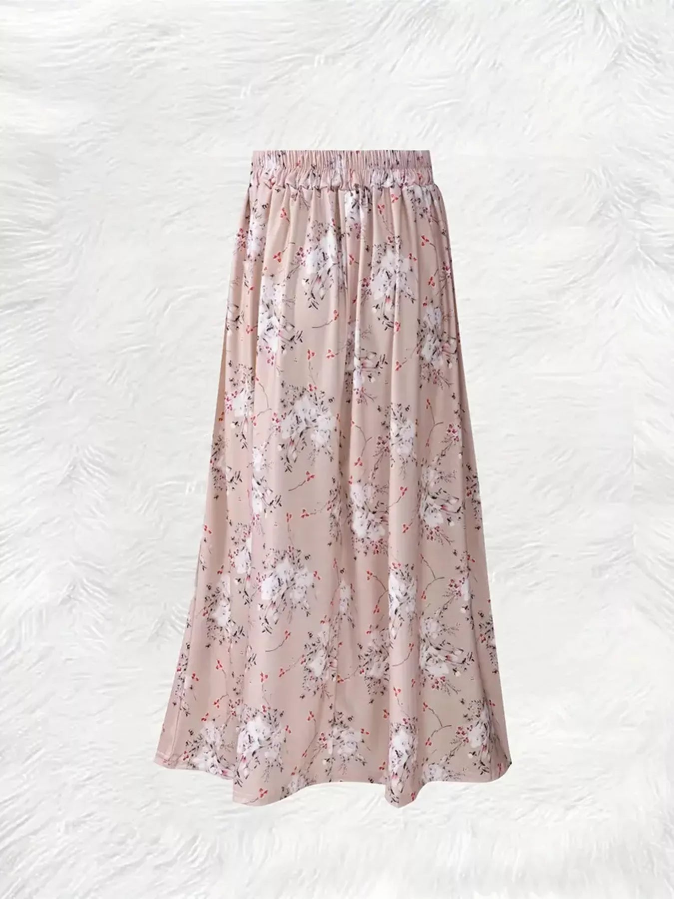 Printed Elastic Waist Skirt