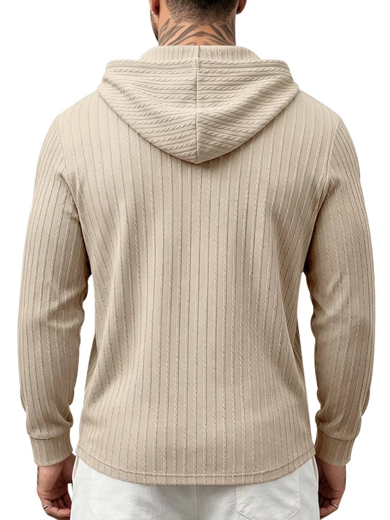 Men's Full Size Casual Kangaroo Pocket Knit Hoodie Plus Size