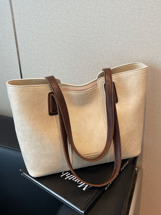Contrast Strap Tote Bag