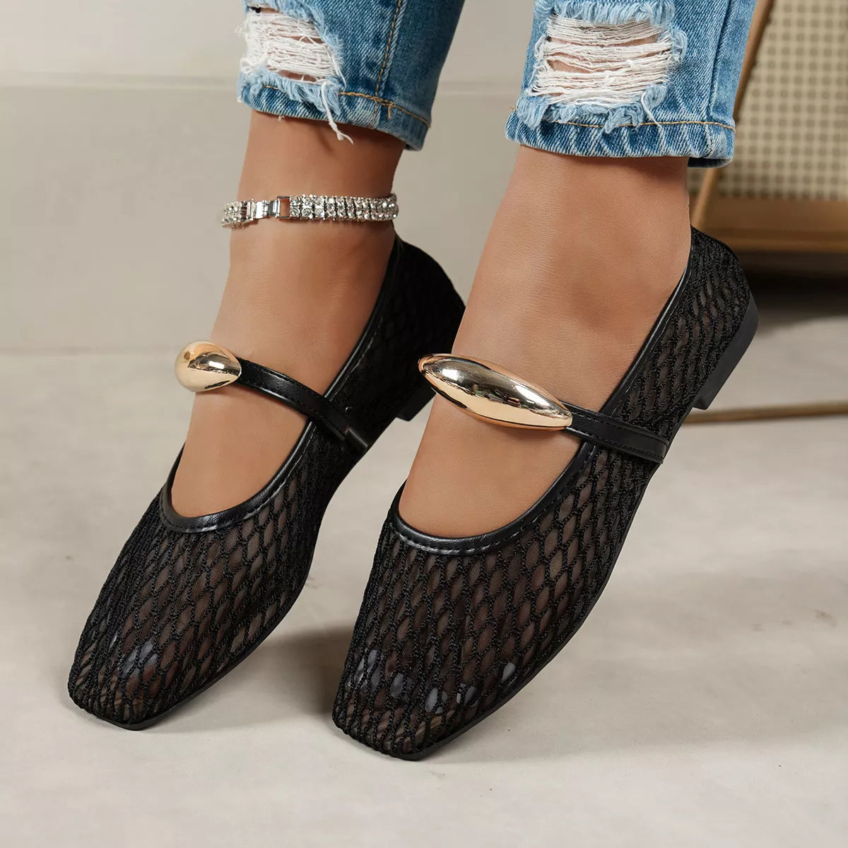 Square Toe Slip-Ons