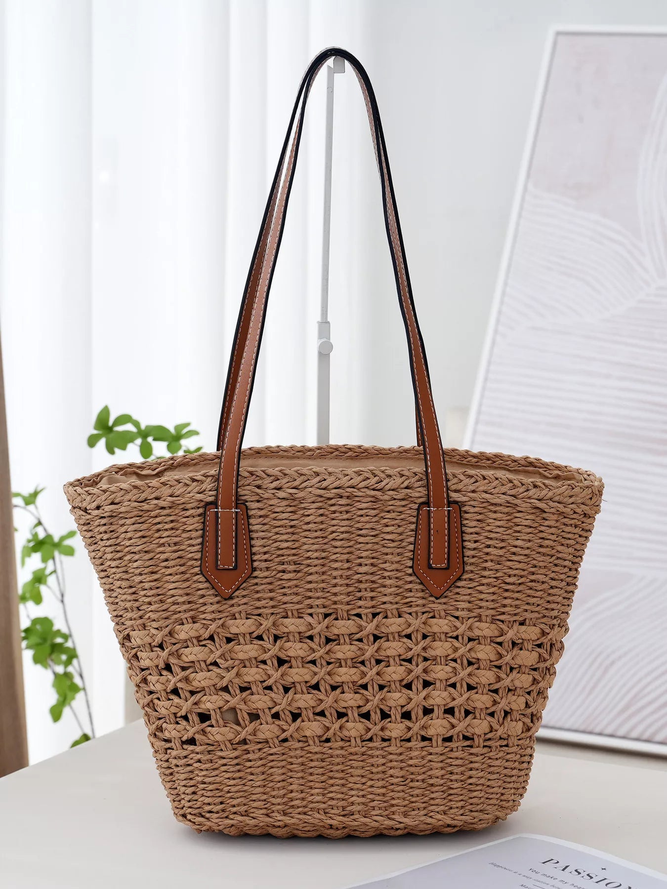 Woven Straw Tote Bag