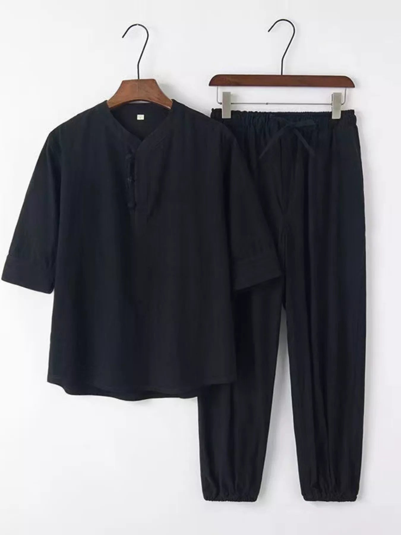 Men's Plus Size 3/4 Sleeve Top and Pants Set