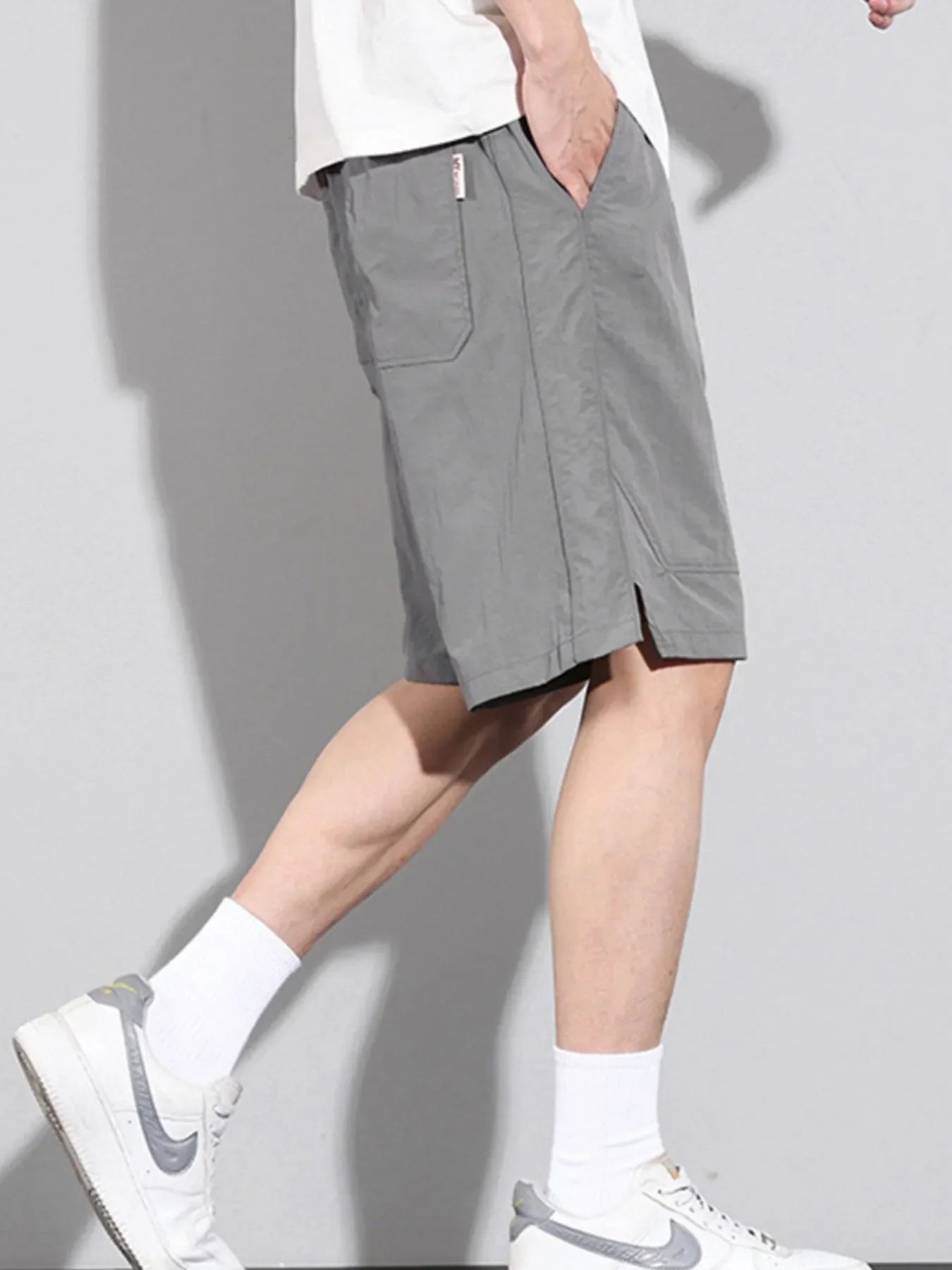 Men's Plus Size Drawstring Basketball Shorts with Side Pockets