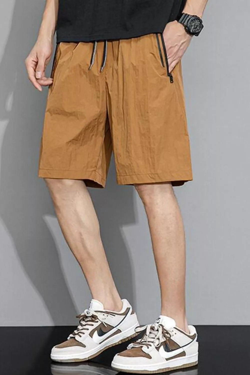 Men's Plus Size Lightweight Quick-Dry Drawstring Shorts