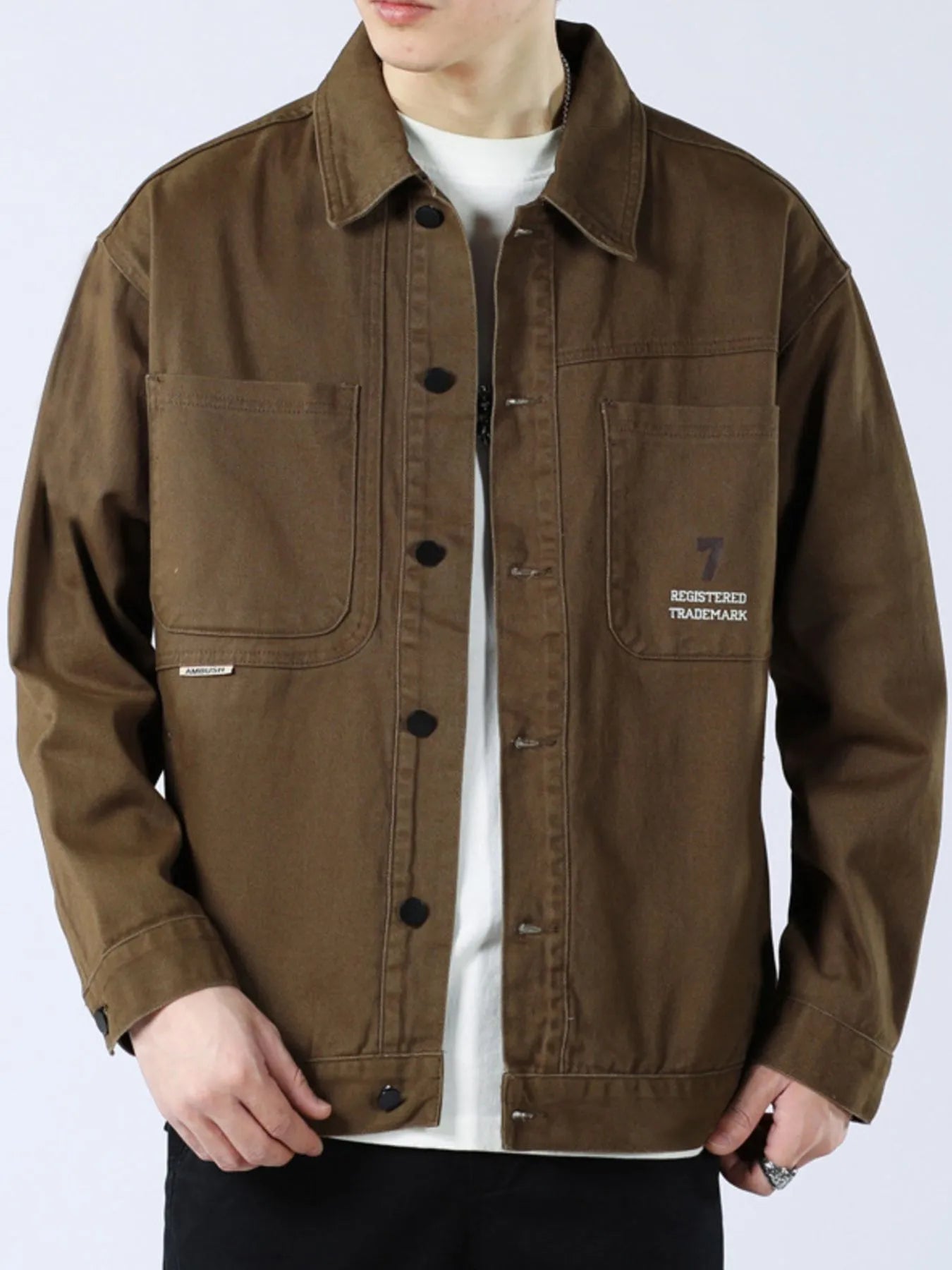 Men's Full Size Button Up Long Sleeve Shacket Plus Size