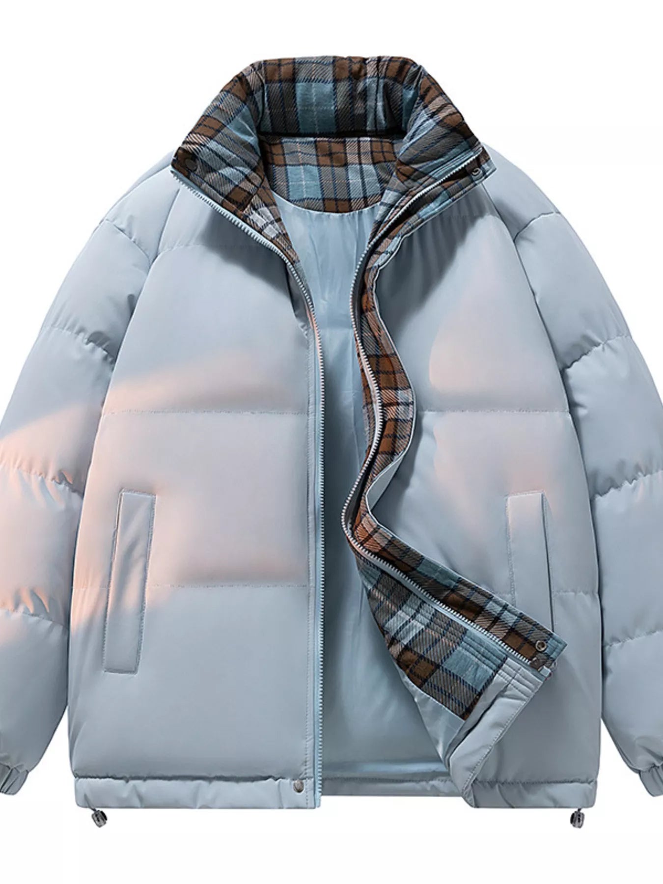Men's Full Size Zip Up Padded Winter Coat Plus Size
