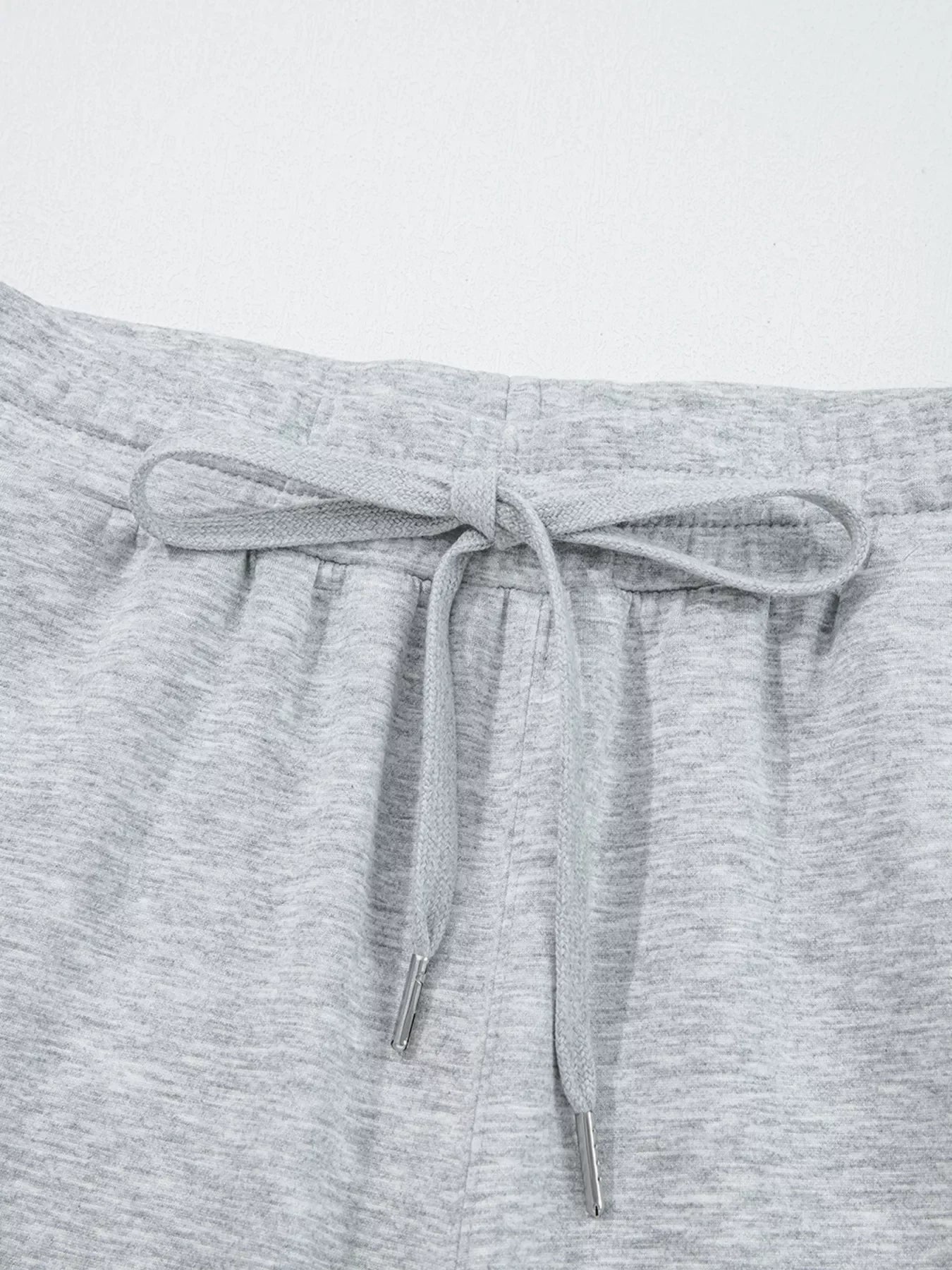 Zip Collar Long Sleeve Top and Drawstring Pants Set