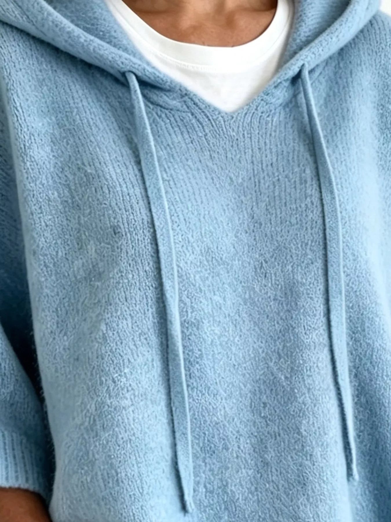 Striped Hooded Sweater with Button Detail