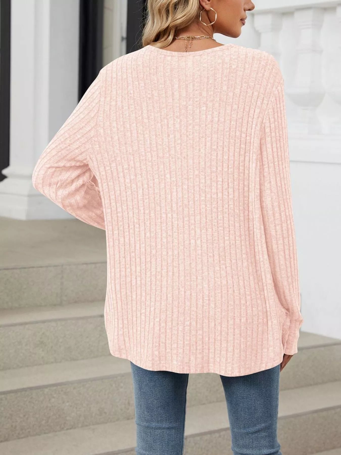 Ribbed Button-Up Cardigan