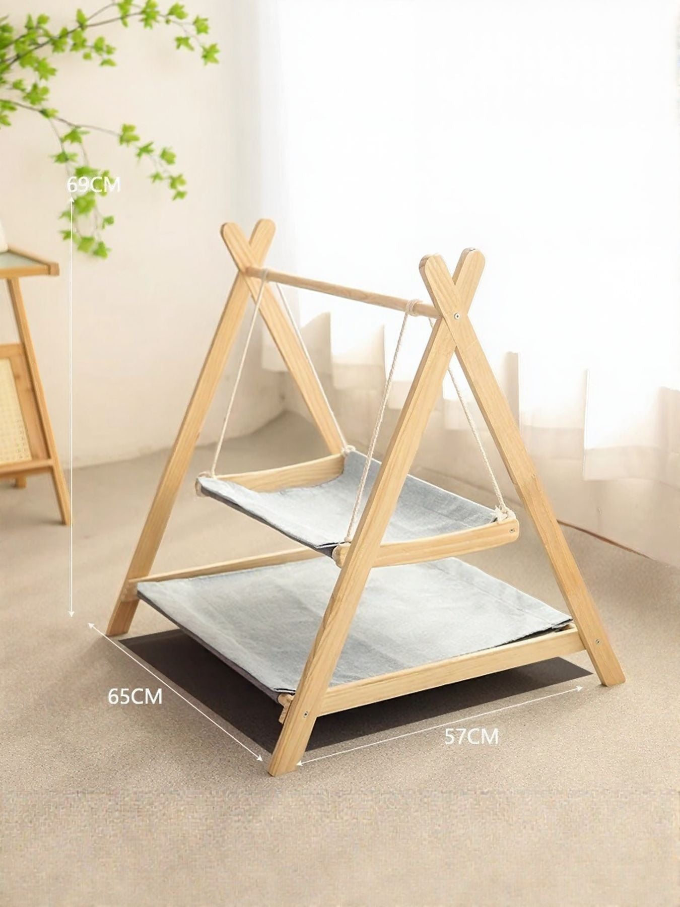 Wooden Triangle Cat Hammock