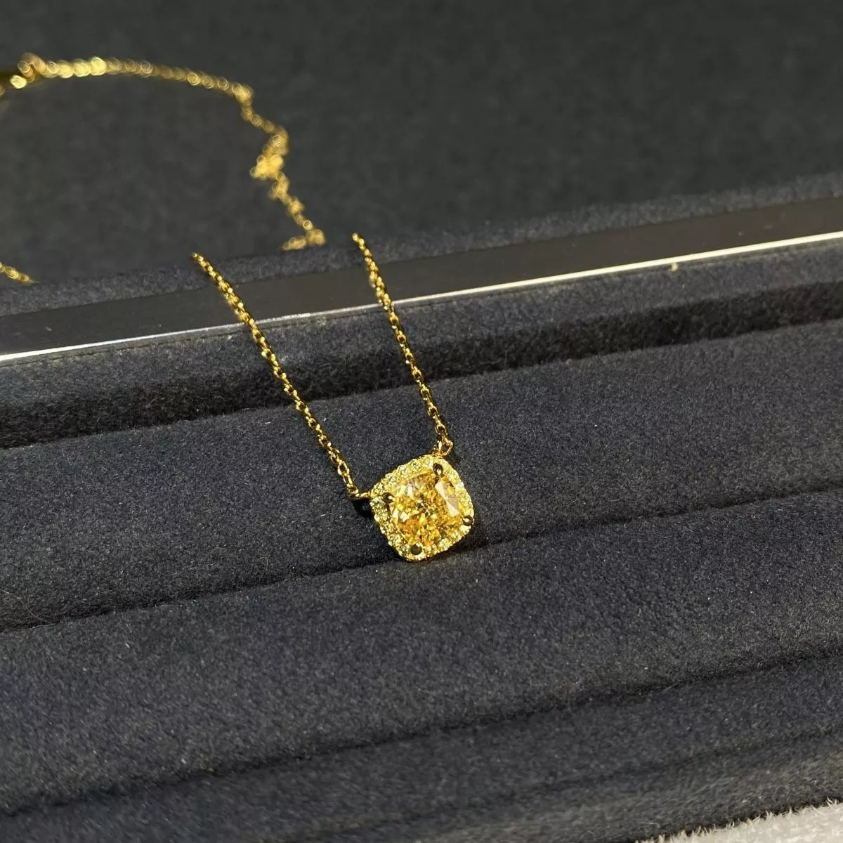 18K Gold-Plated Square Pendant Necklace