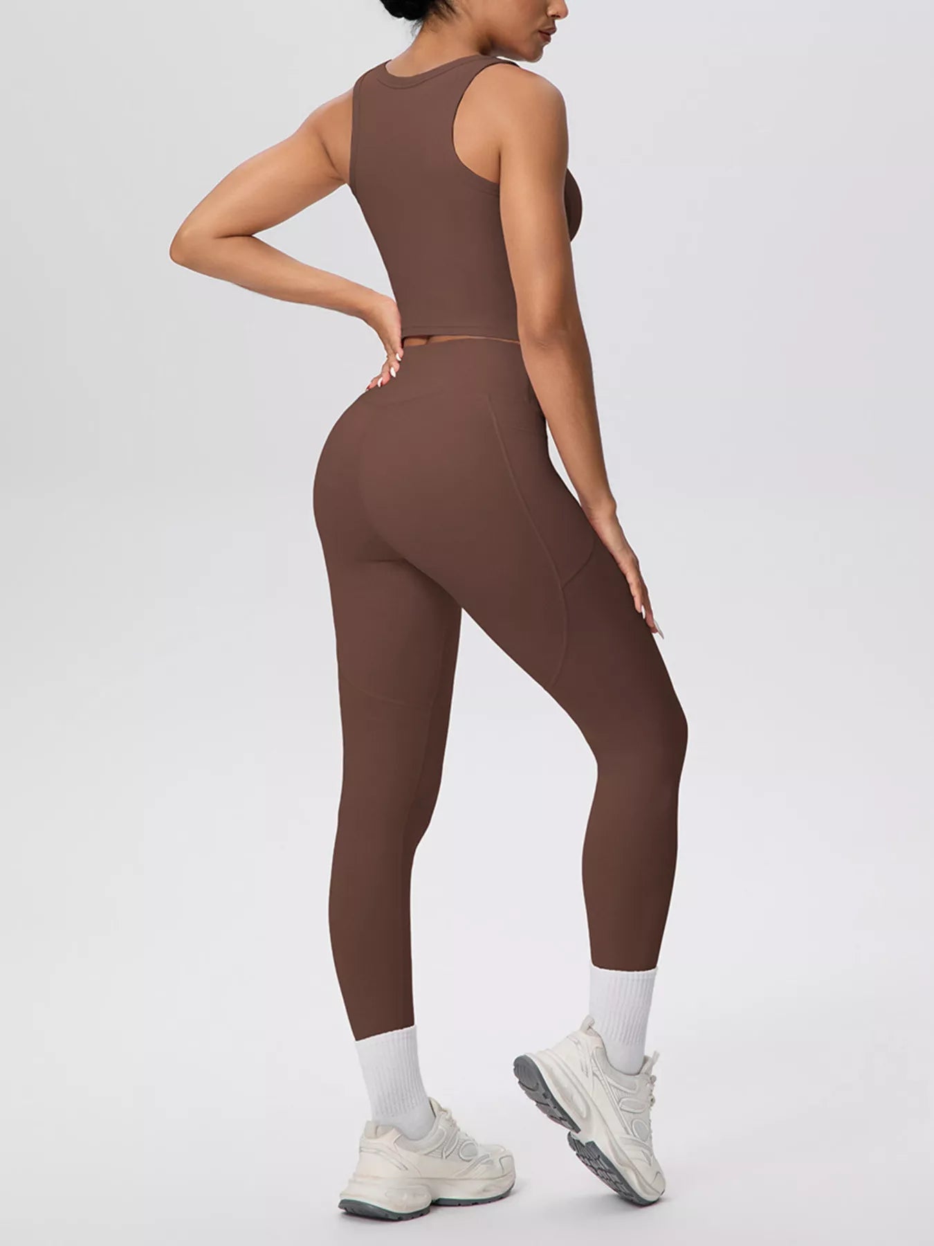 Scoop Neck Tank and High-Waisted Leggings Active Set