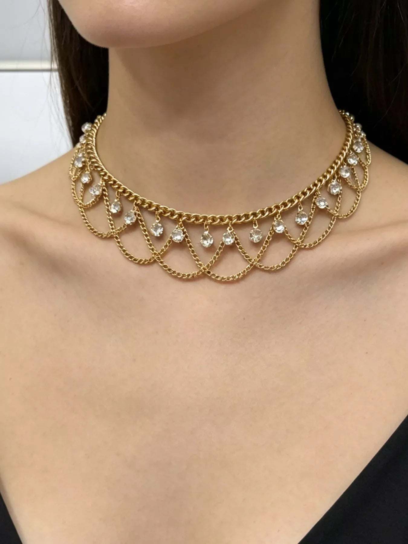 18K Gold-Plated Zircon Chain Necklace