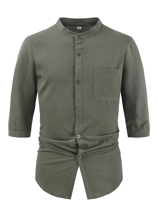 Men's Plus Size Button Down Half Sleeve Shirt