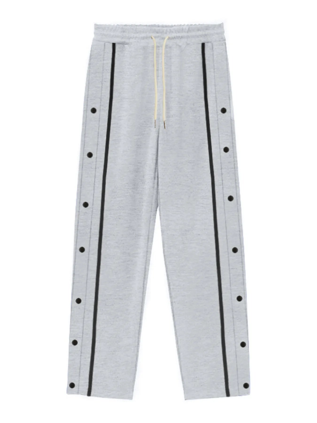 Men's Full Size Snap-Button Pants with Side Stripe Detail Plus Size