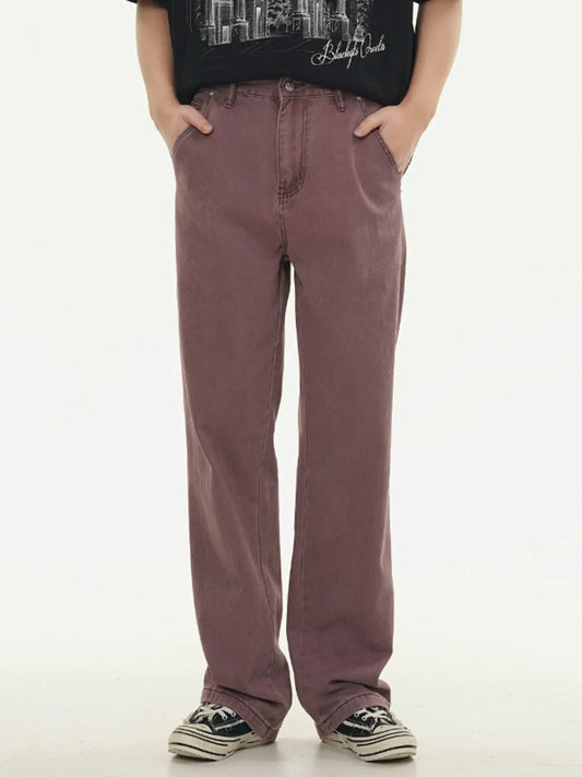 Men's Full Size Washed Wide Leg Relaxed Fit Jeans Plus Size