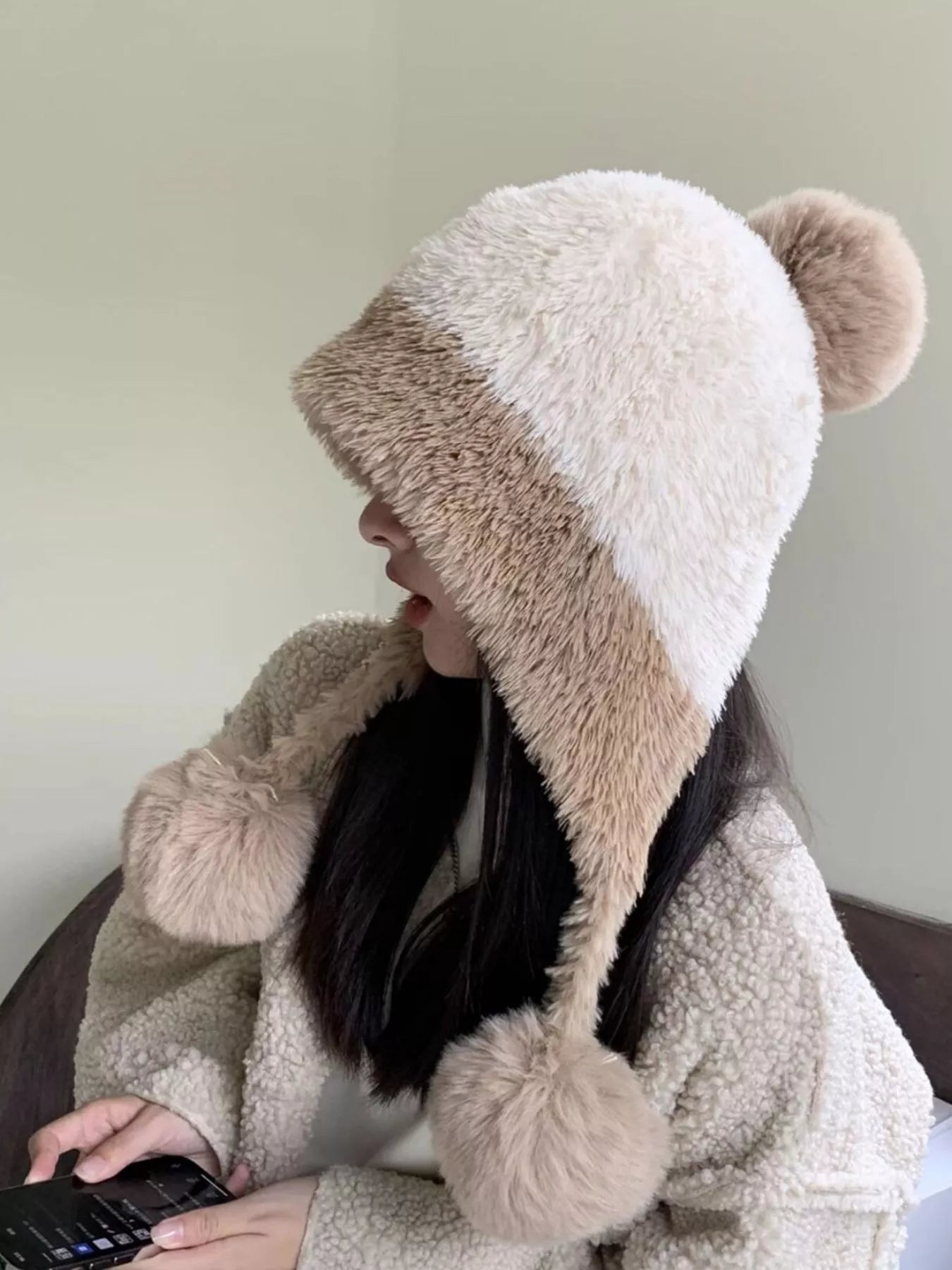 Plush Pom-pom Hat