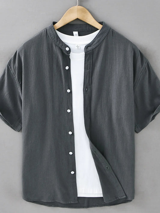 Men's Plus Size Button Up Short Sleeve Shirt