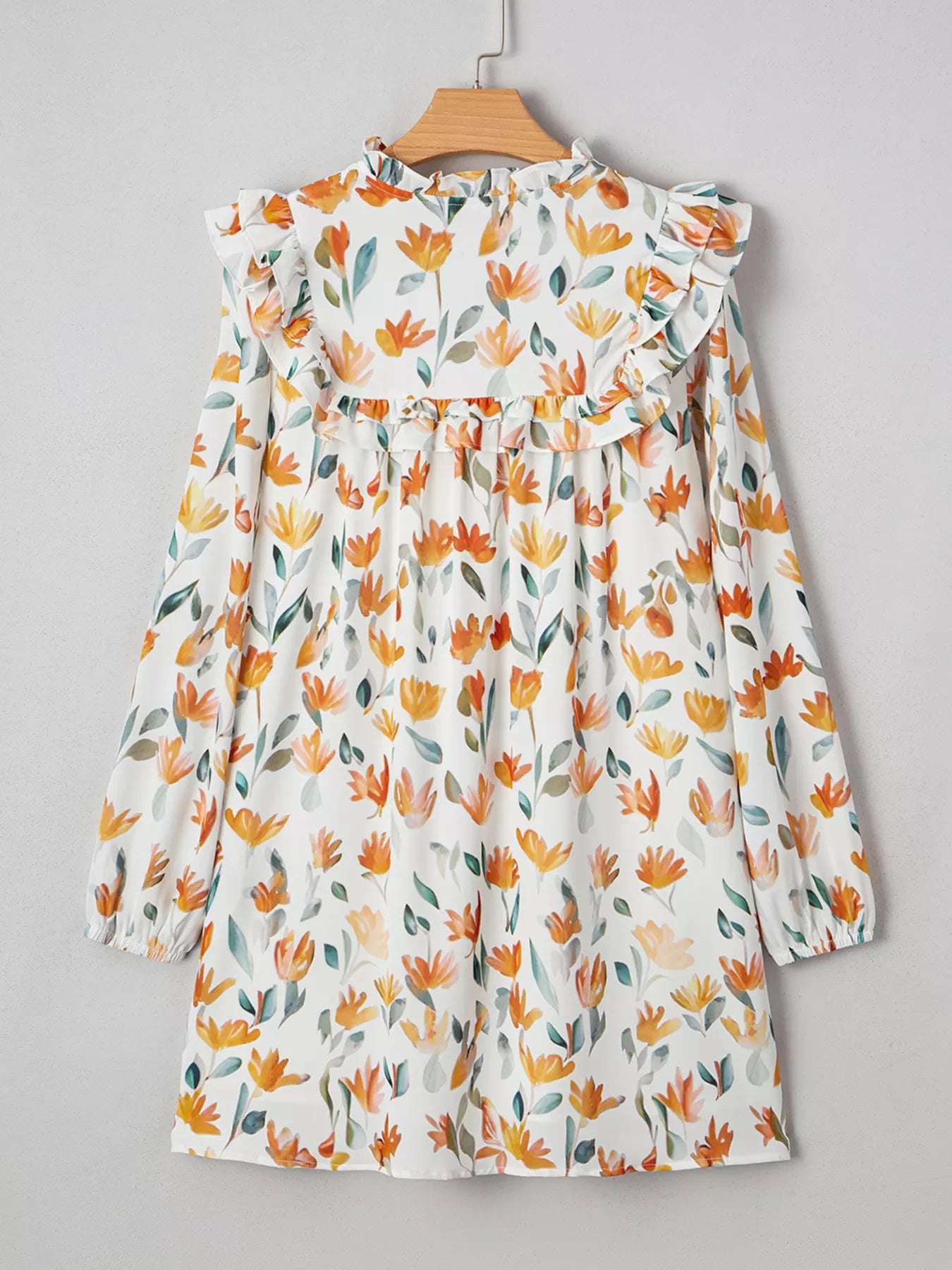 Bohemian Floral Print Ruffle Mini Dress