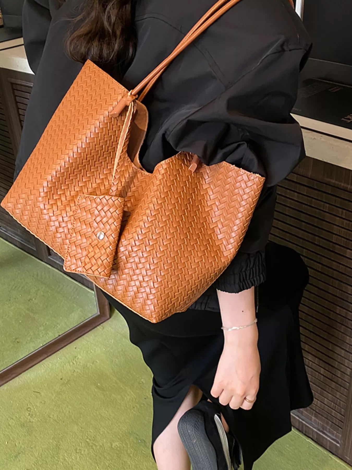 Woven Texture Large Capacity Tote Bag