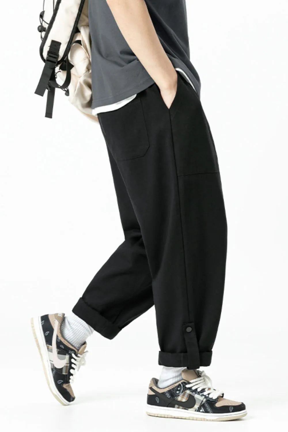 Men's Plus Size Drawstring Pants with Pockets