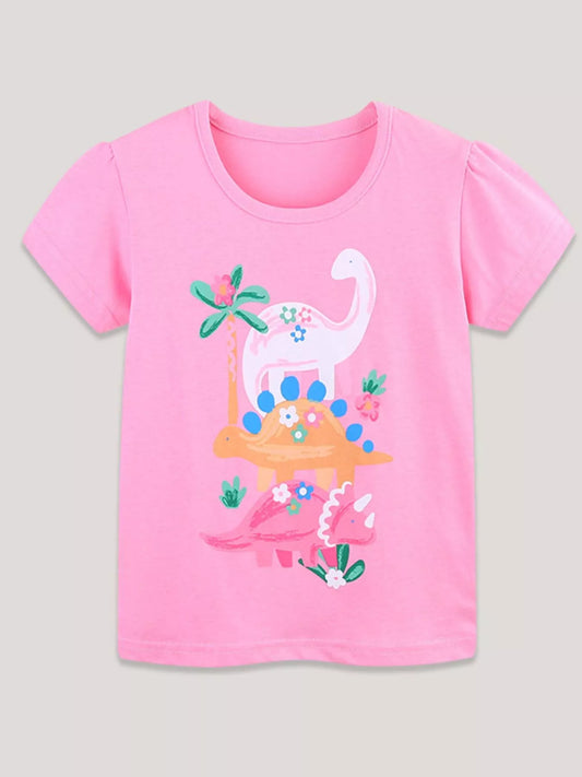 Children's Dinosaur Print Short Sleeve T-Shirt