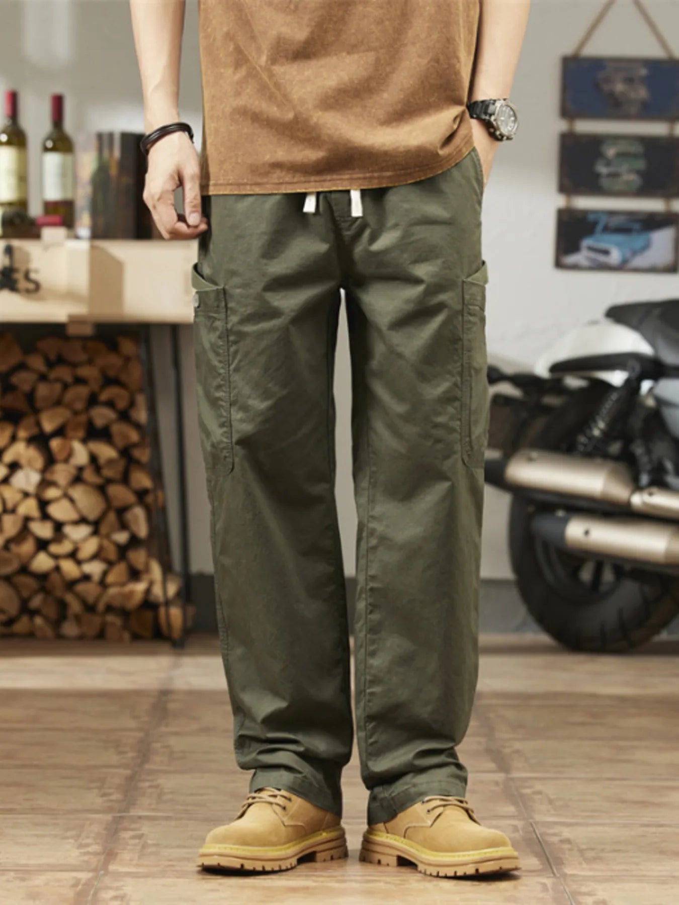 Men's Plus Size Wide Leg Cargo Pants