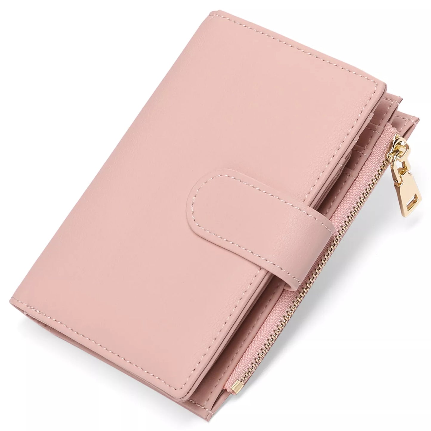 Solid Color Leather Wallet