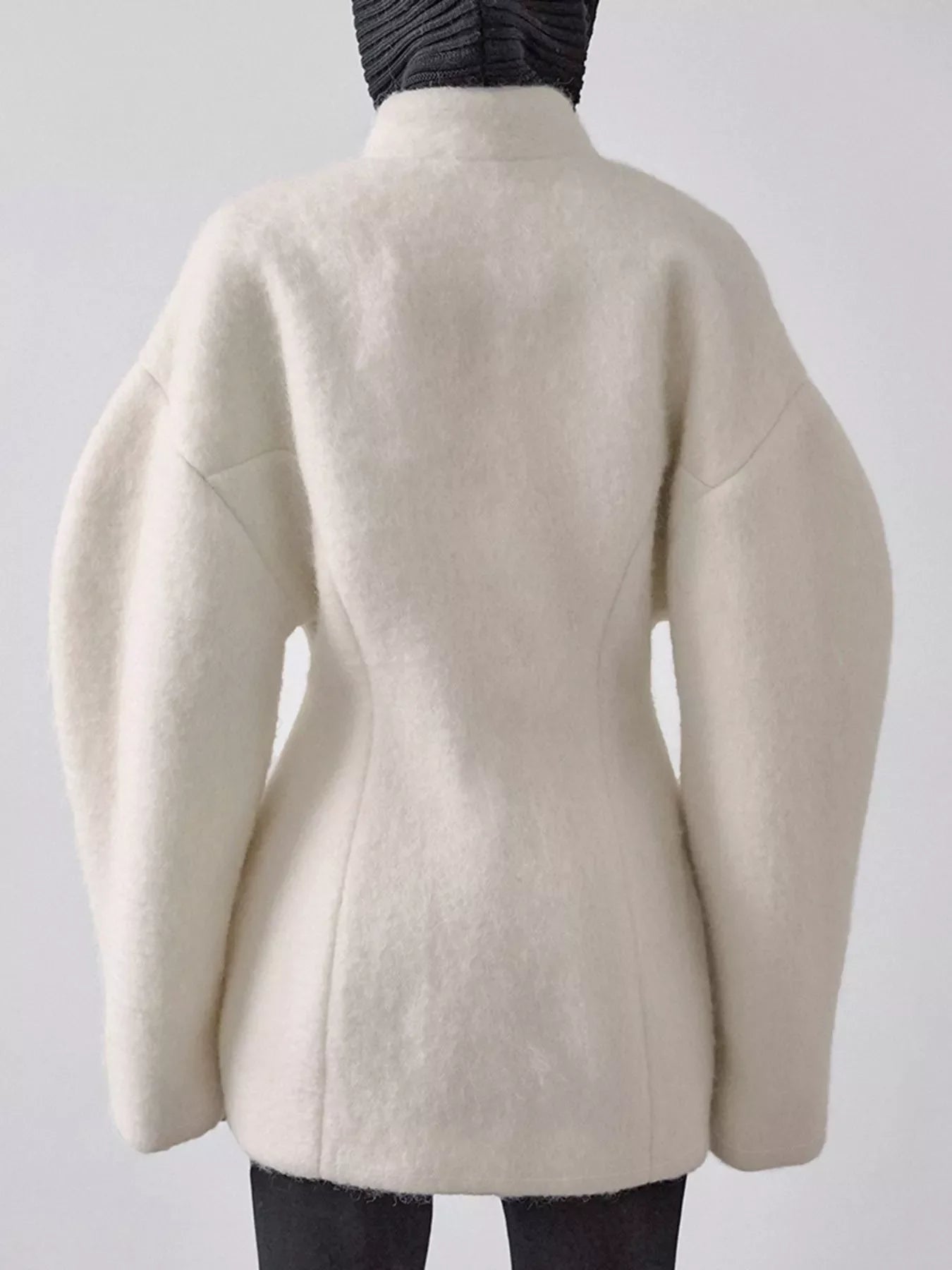 Wool-Blend Leg-of-Mutton Sleeves Outerwear