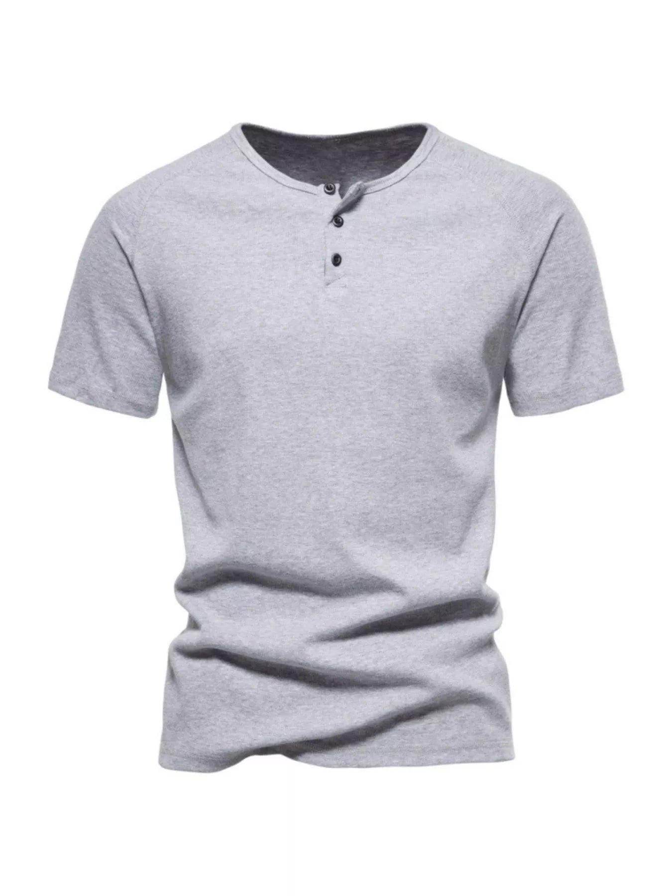 Men's Plus Size Button Detail Casual Henley T-Shirt