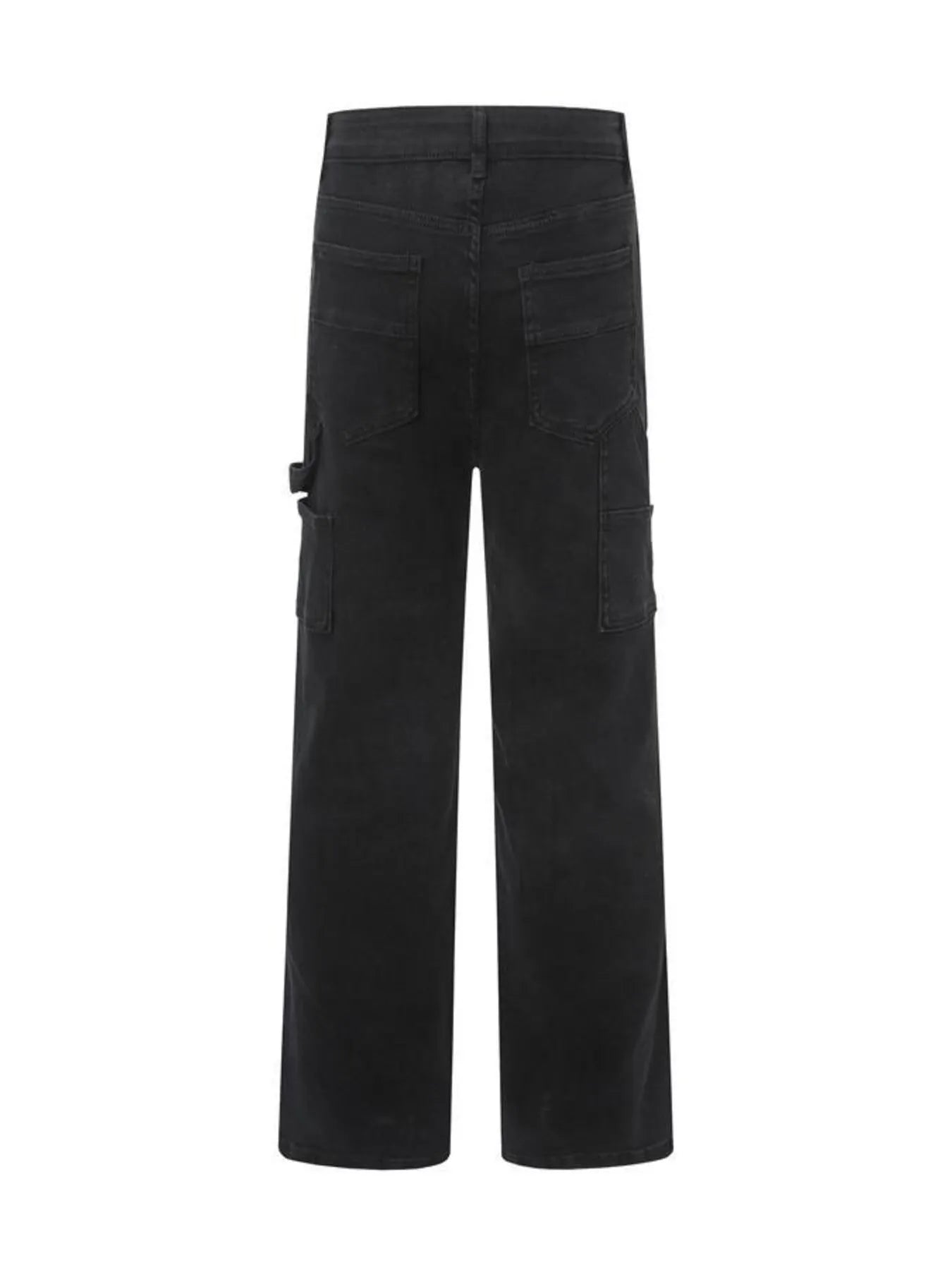 Men's High Waist Straight Leg Cargo Jeans