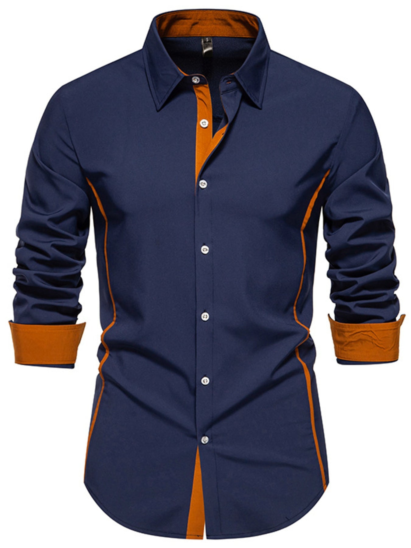 Men's Contrast Trim Button-Down Shirt