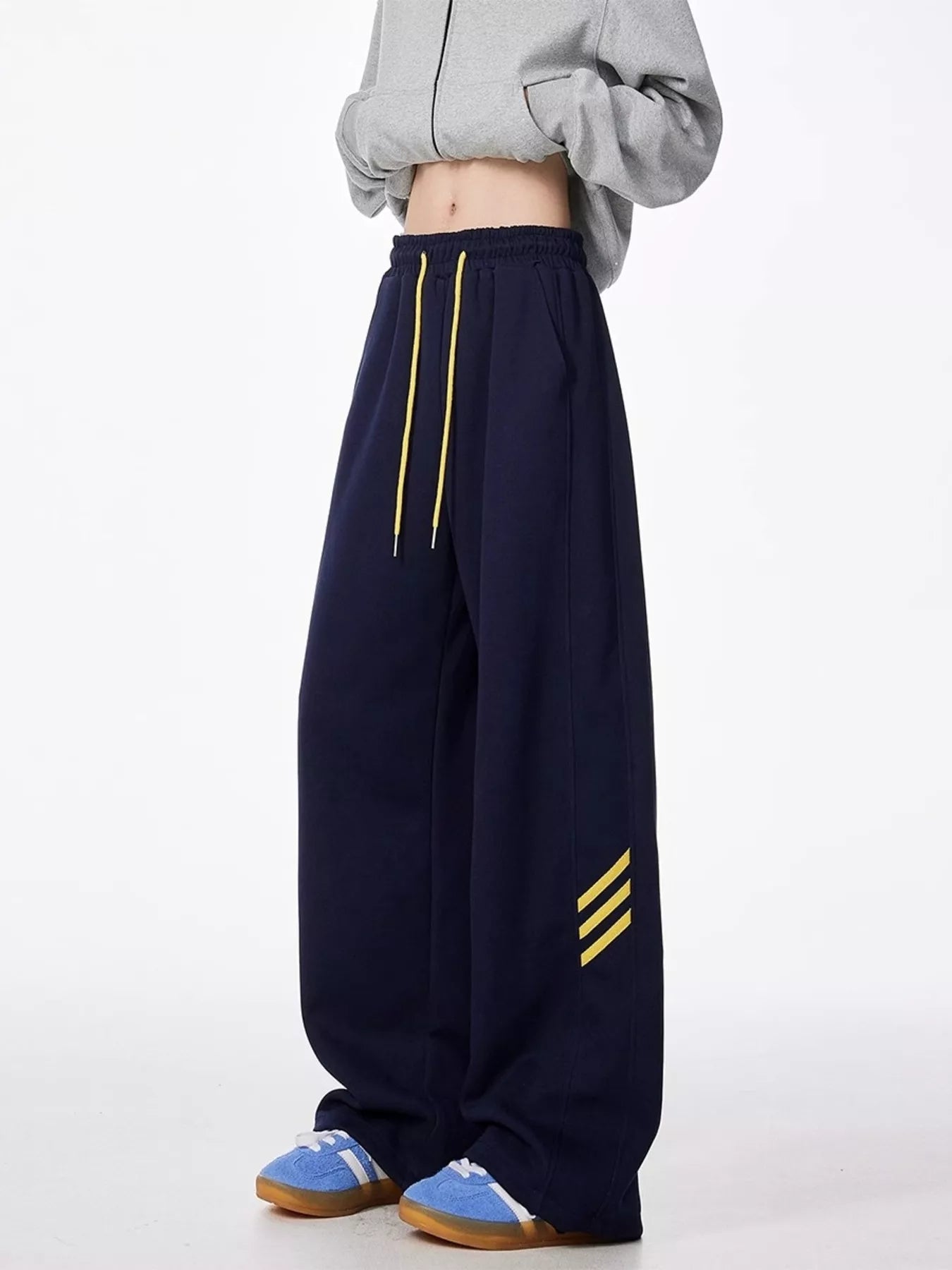Men's Plus Size Wide Leg Casual Sweatpants with Drawstring