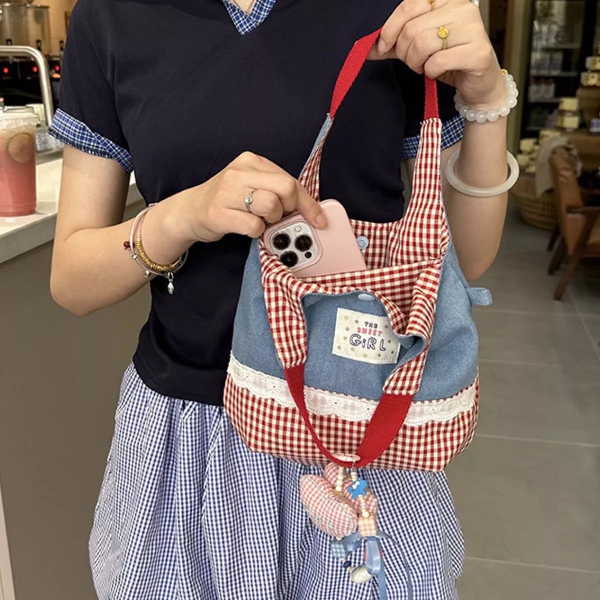 Printed Canvas Handbag