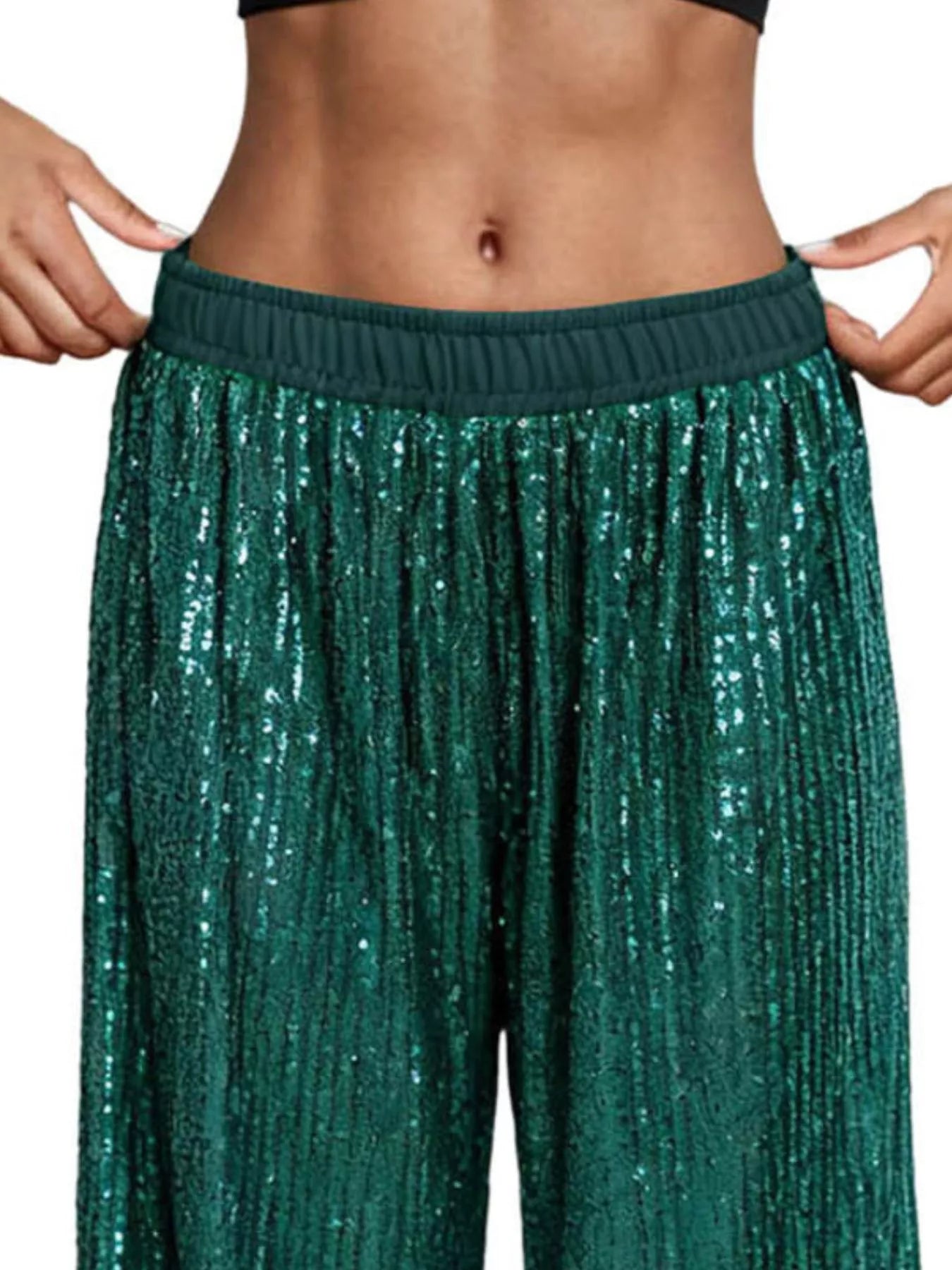 Sequin Wide-Leg Pants