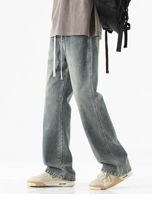 Men's Full Size Vintage Wash Loose Fit Jeans Plus Size