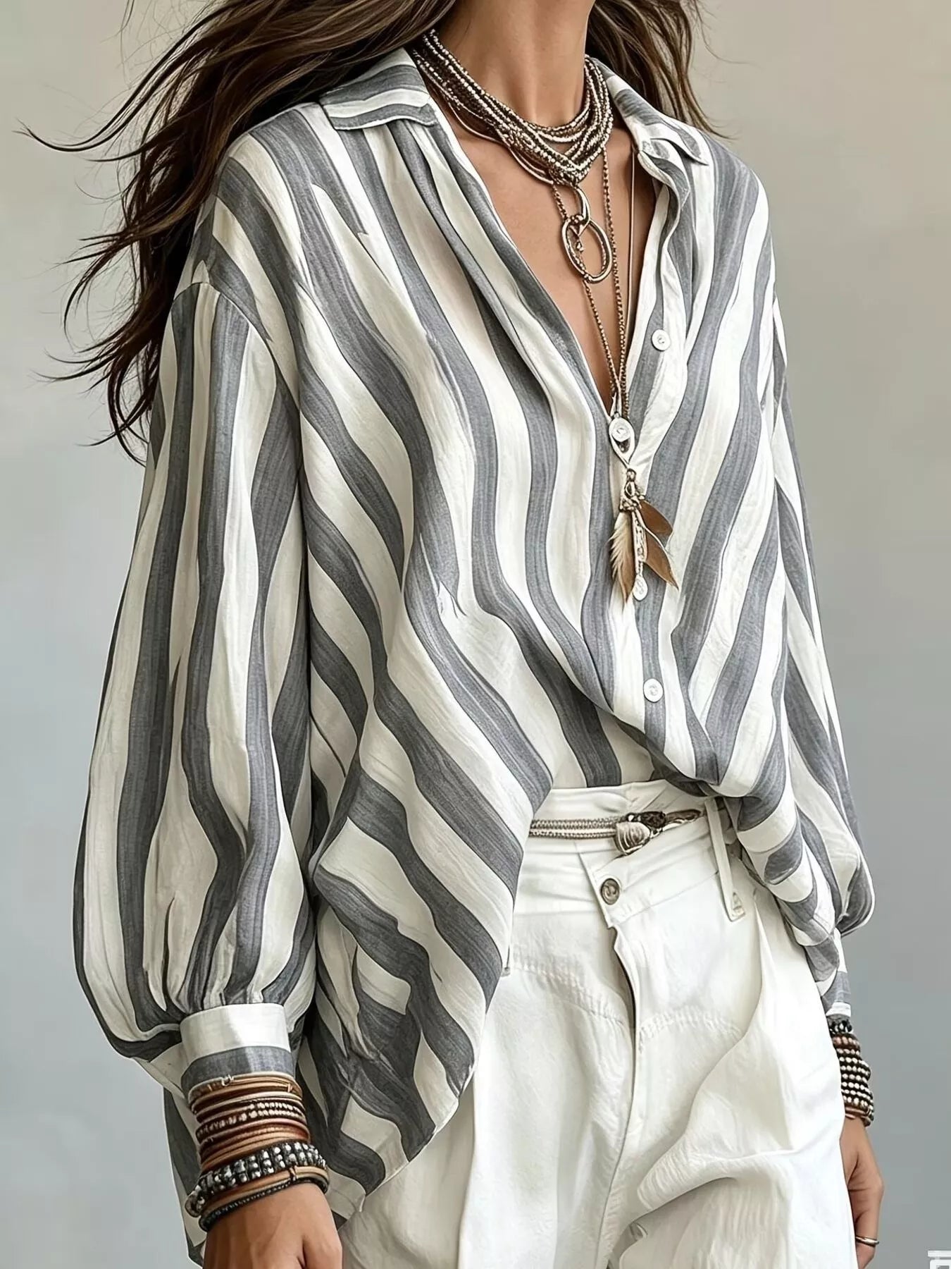 Striped Loose Fit Shirt