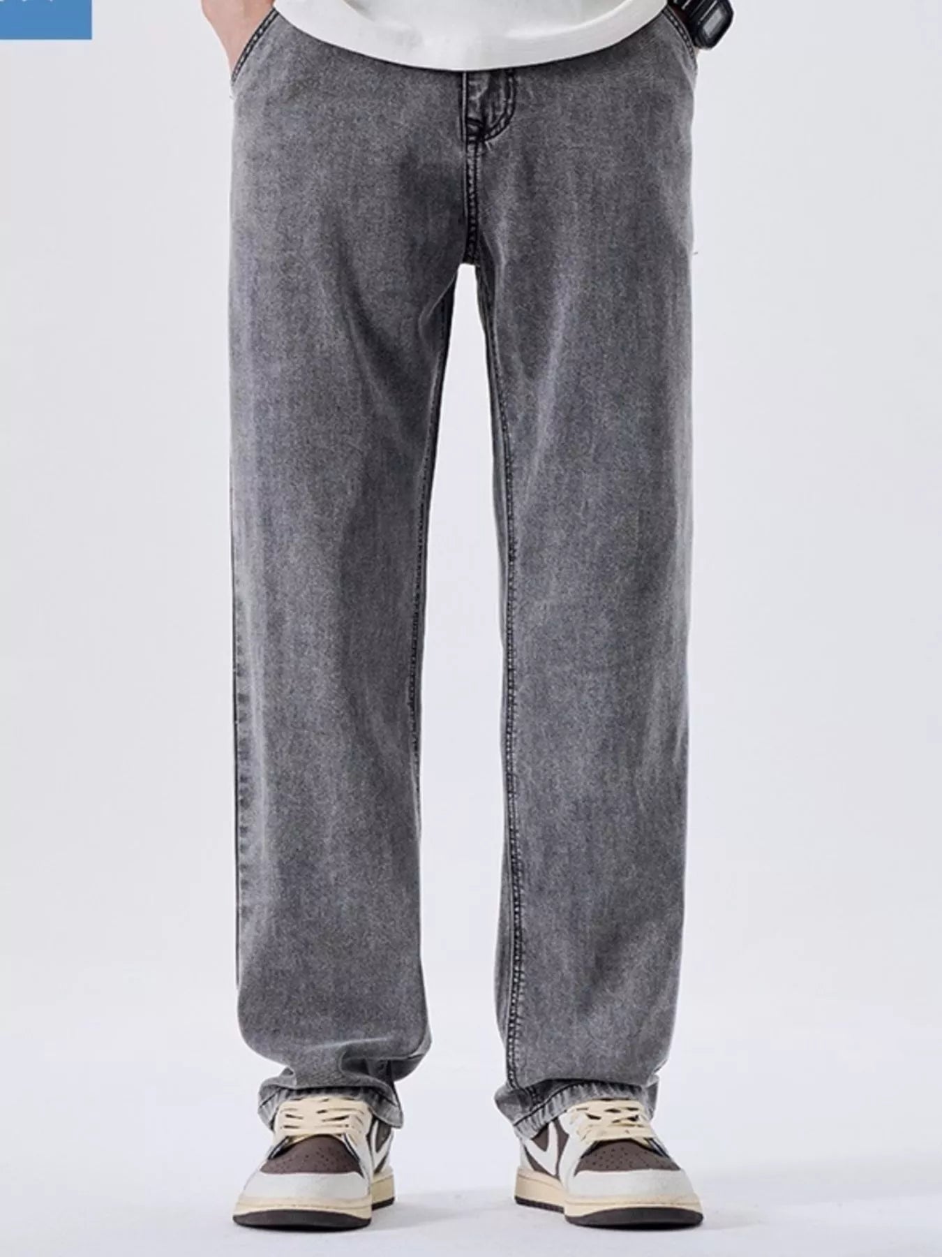 Men's Wash Wide Leg Jeans